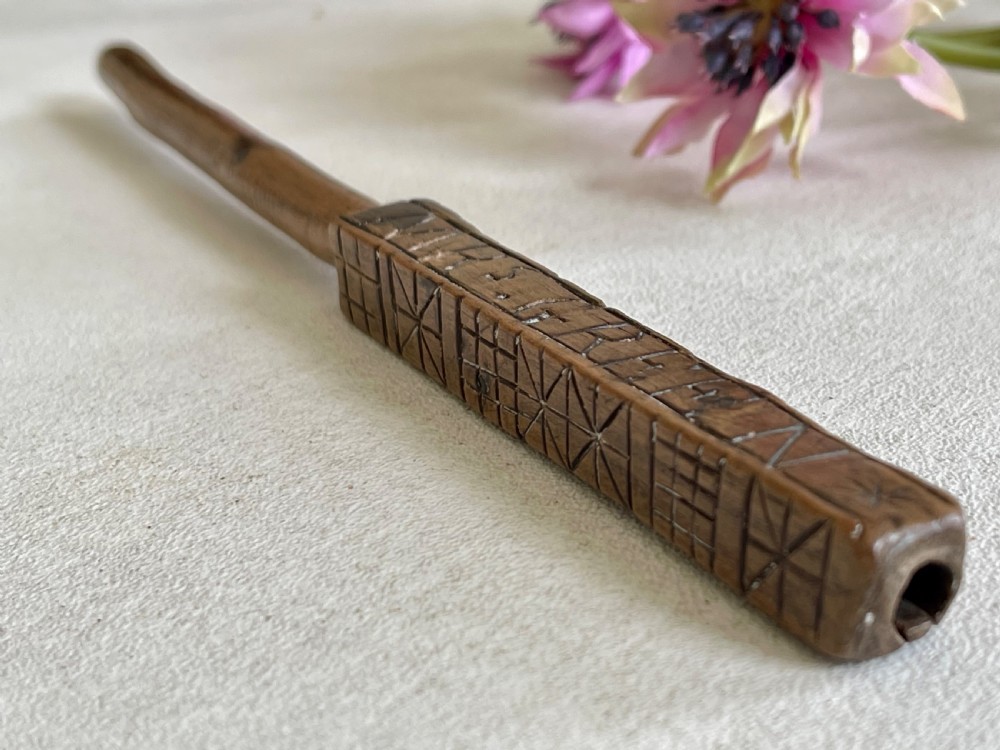 Antique Treen Welsh Knitting Sheath - Mrs Green