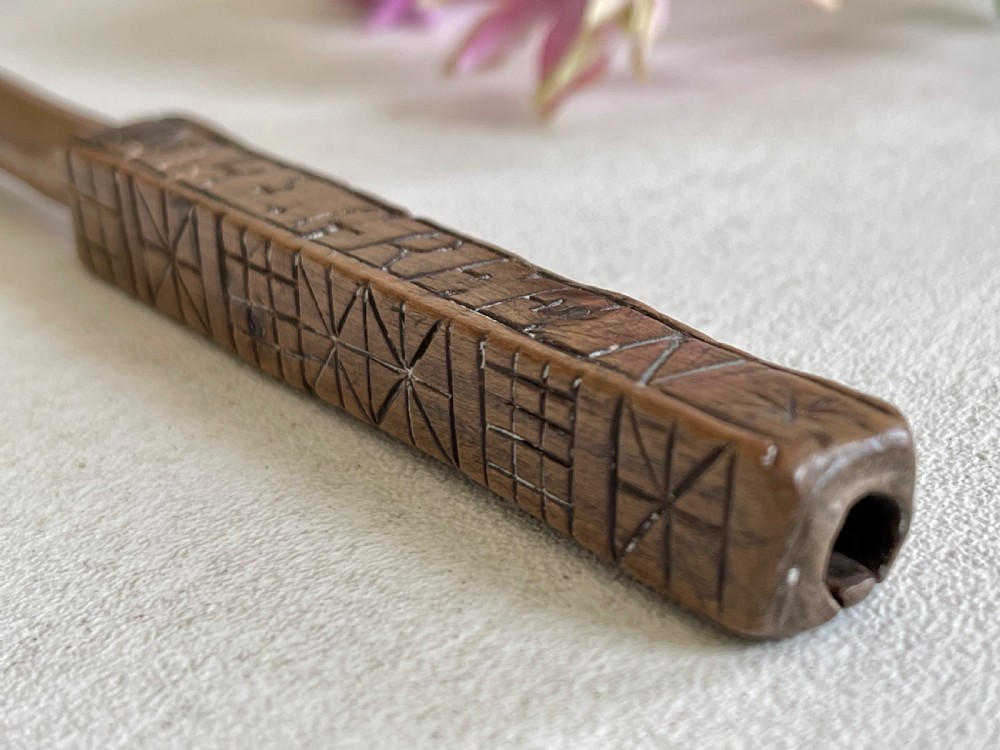 Antique Treen Welsh Knitting Sheath - Mrs Green View III
