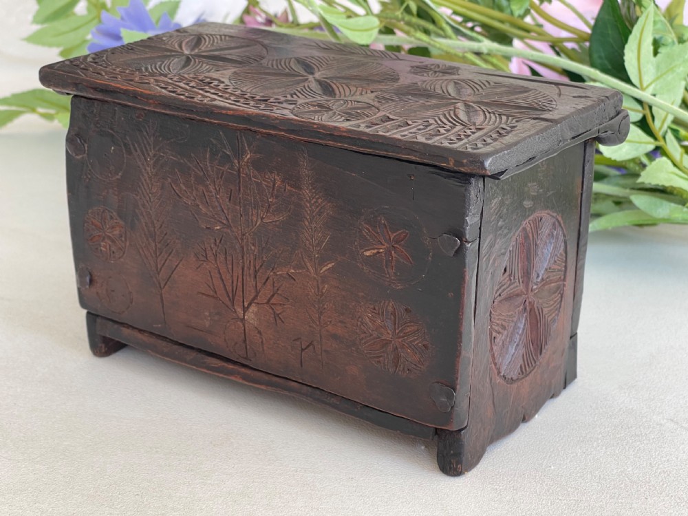 Antique Miniature Coffer - for lace etc
