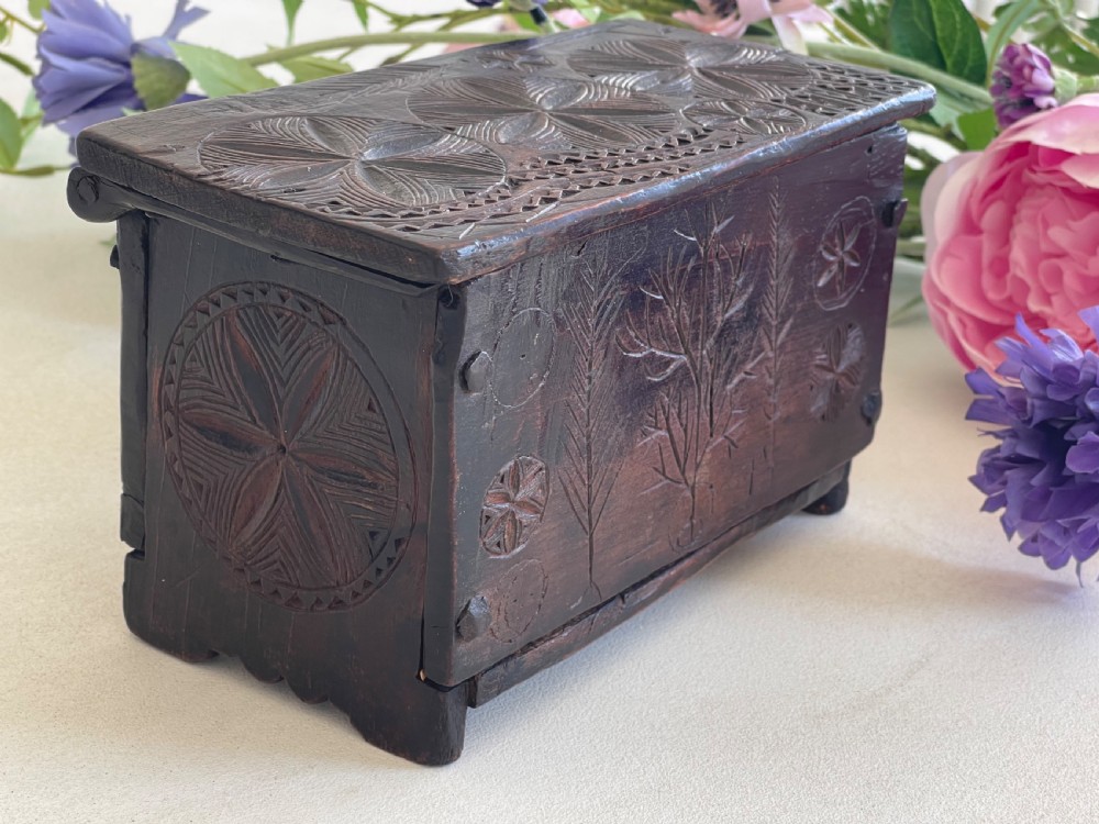 Antique Miniature Coffer - for lace etc View III