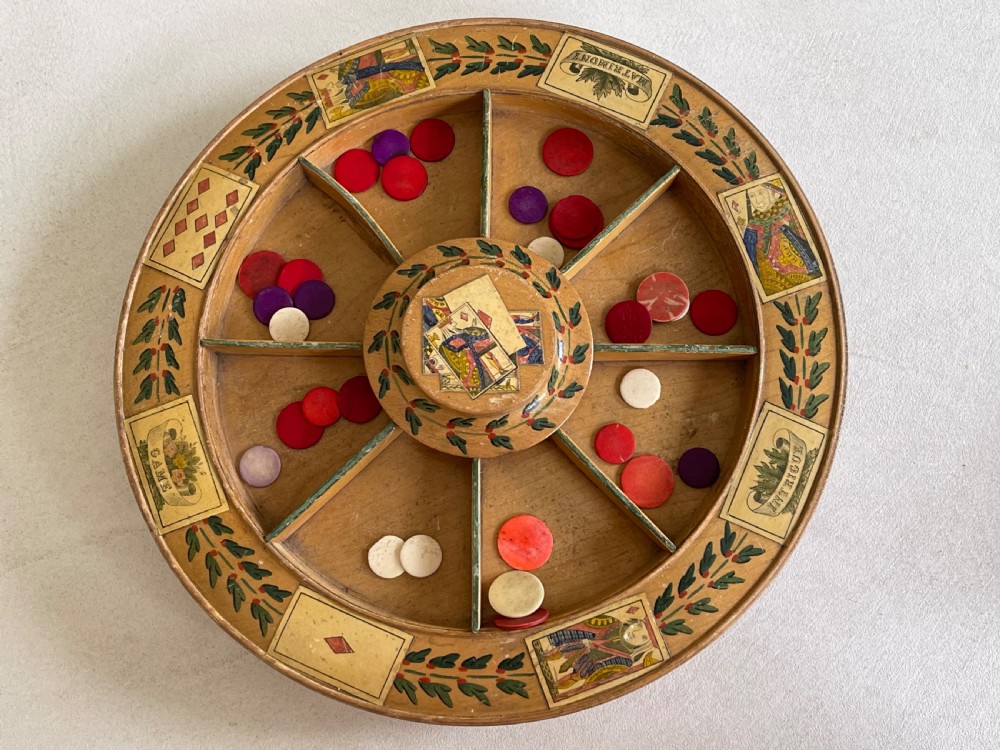 Antique Pope Joan Game - with counters & games rules