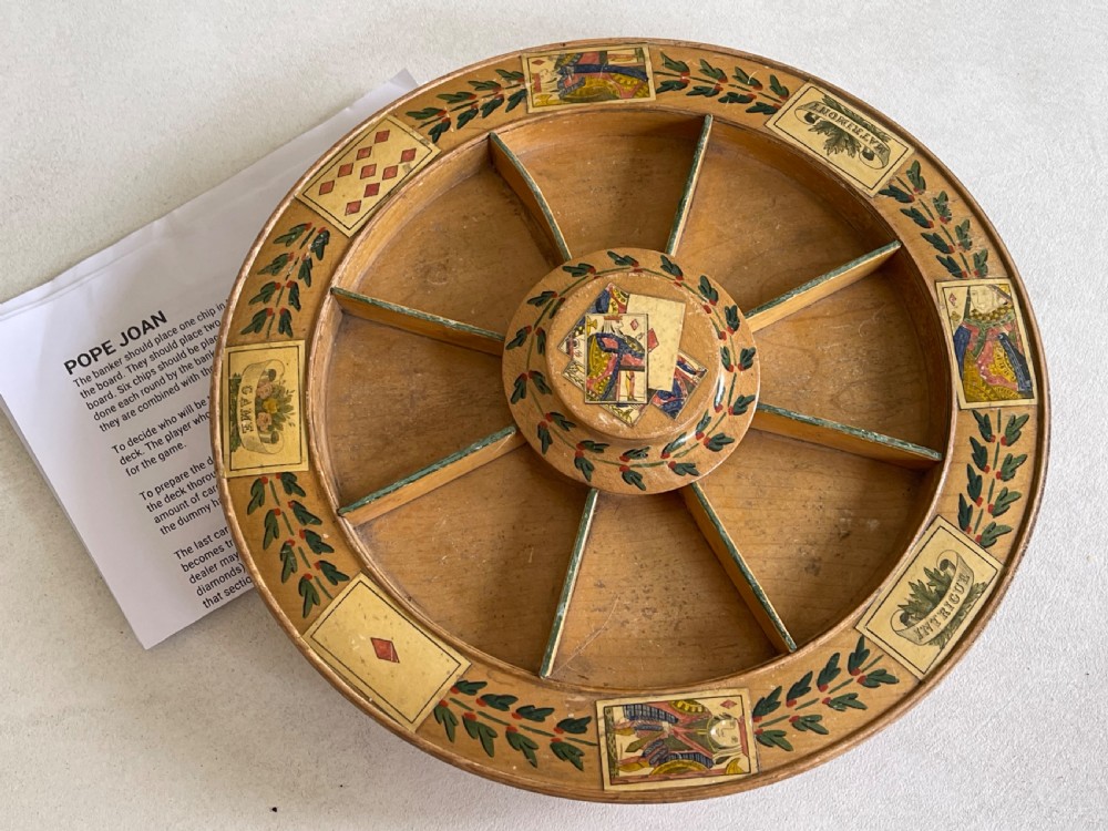 Antique Pope Joan Game - with counters & games rules View VI