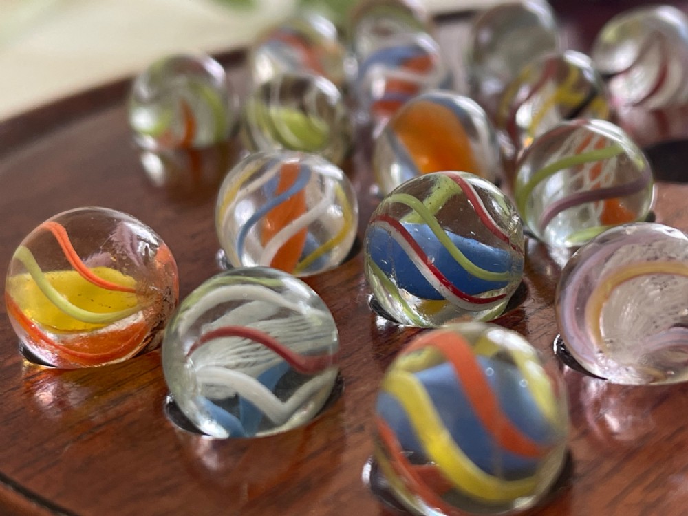 Antique Solitaire Board - with old marbles View II