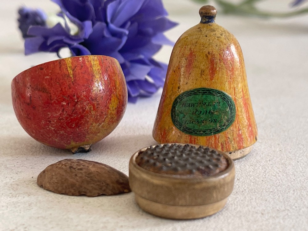 Antique Treen Nutmeg Grater - Tunbridge Ware View VI
