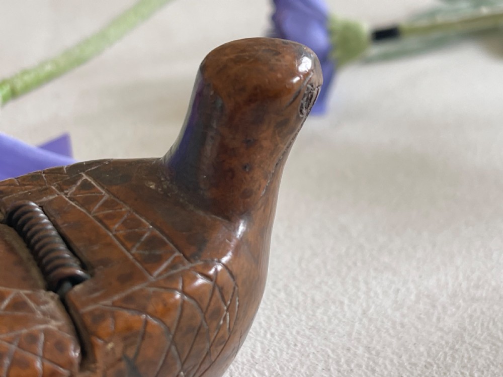 Antique Treen Folk Art Bird Snuff Box View IV