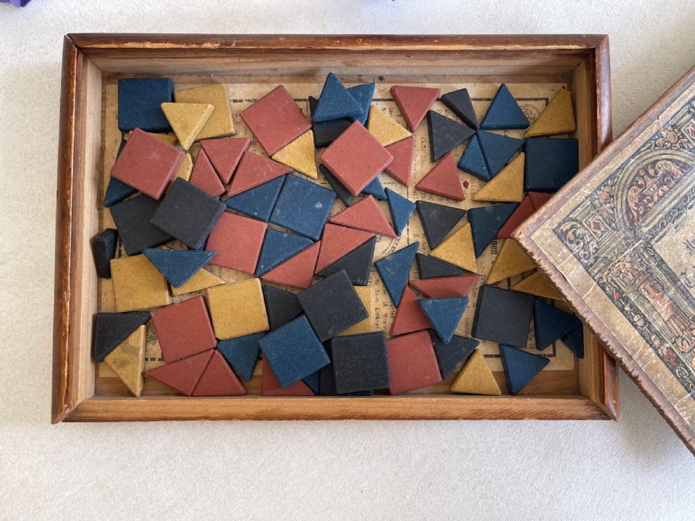 A Boxed Set  of Stone Mosaic Tiles - patent 1880 View III