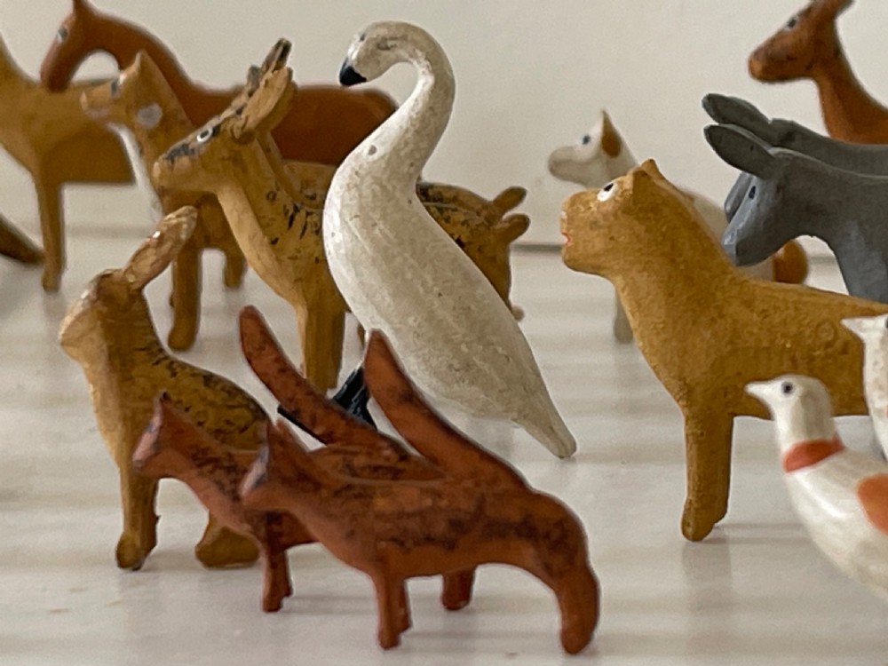An Unusually Small Noahs Ark - approx 80 animals, birds & insects & 8 figures View III