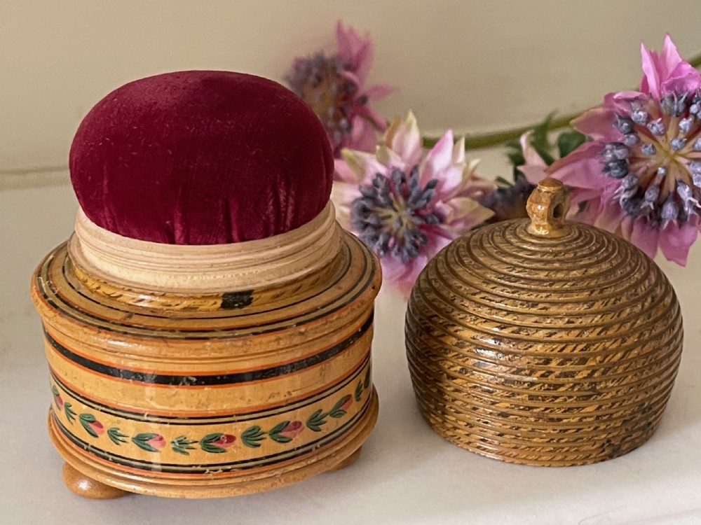 A Good Sized Bee Hive Pin Poppet And Box View III