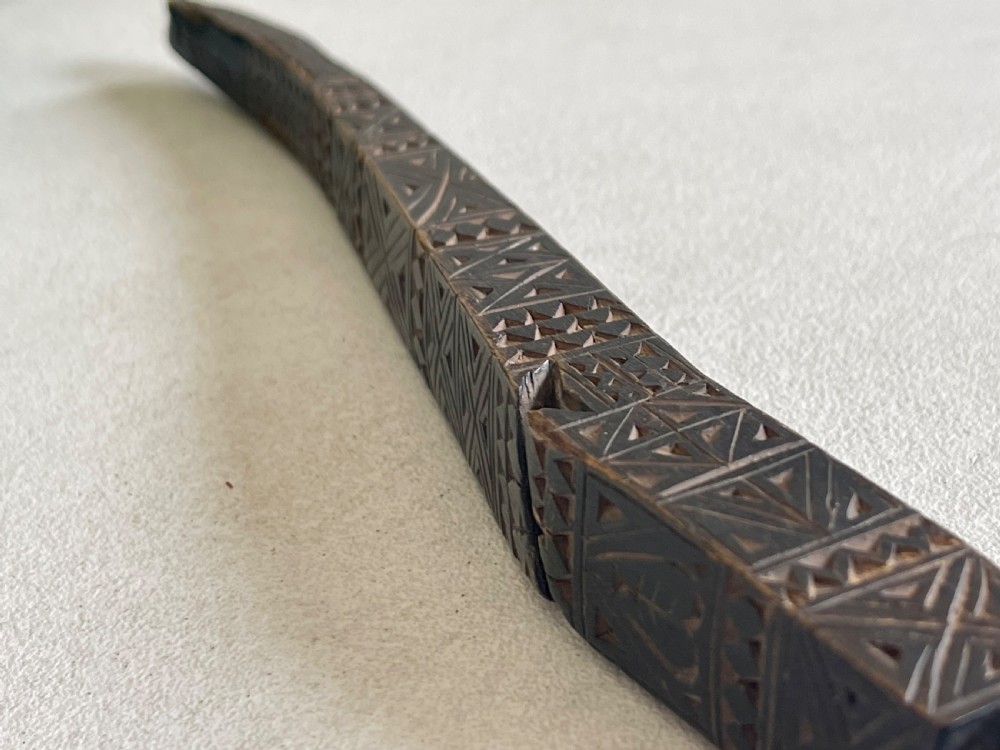 An Antique Treen Knitting Sheath -heart decoration View III
