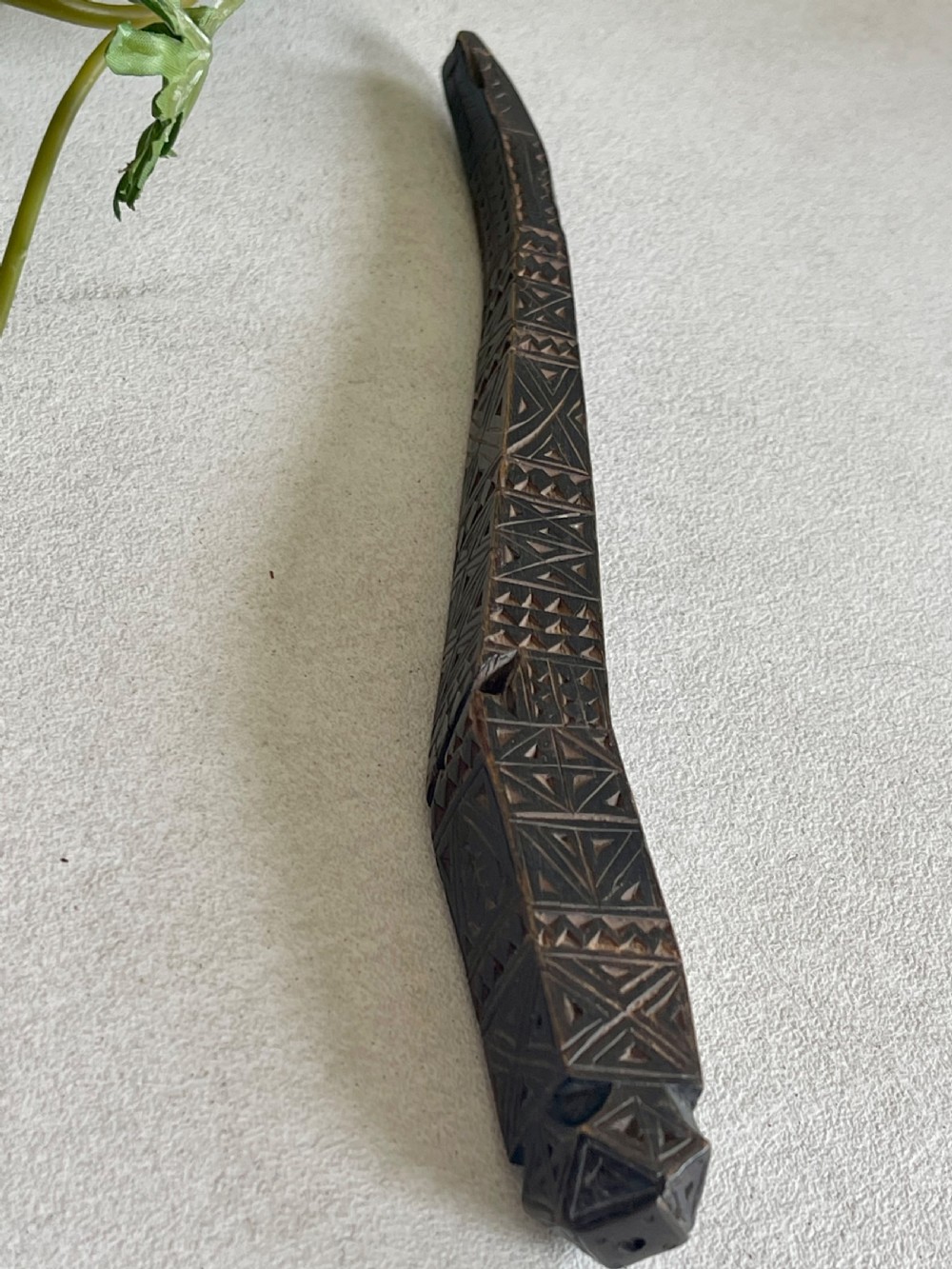 An Antique Treen Knitting Sheath -heart decoration View IV