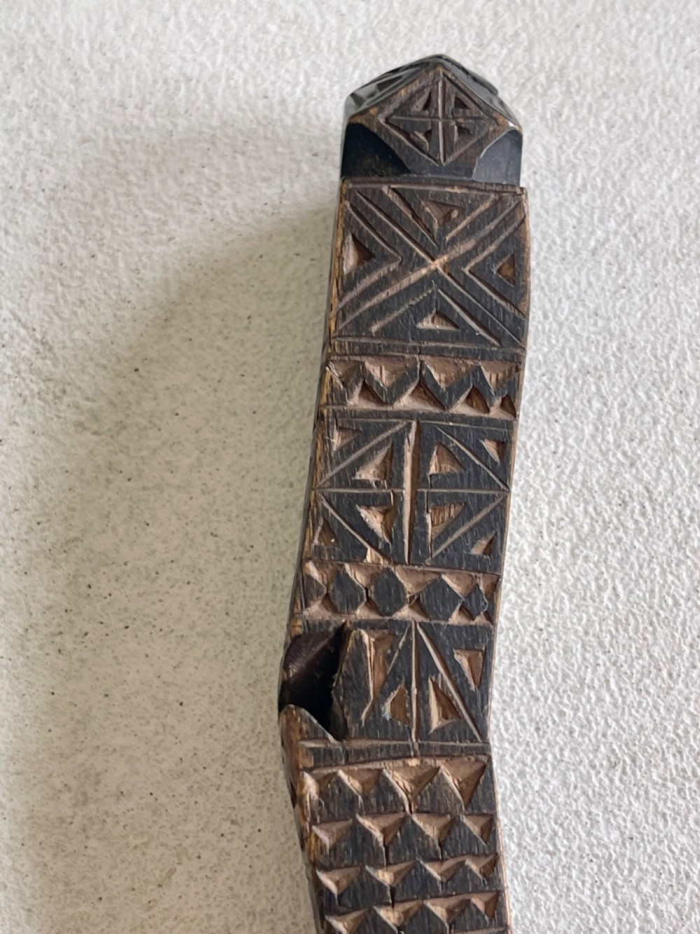 An Antique Treen Knitting Sheath -heart decoration View V