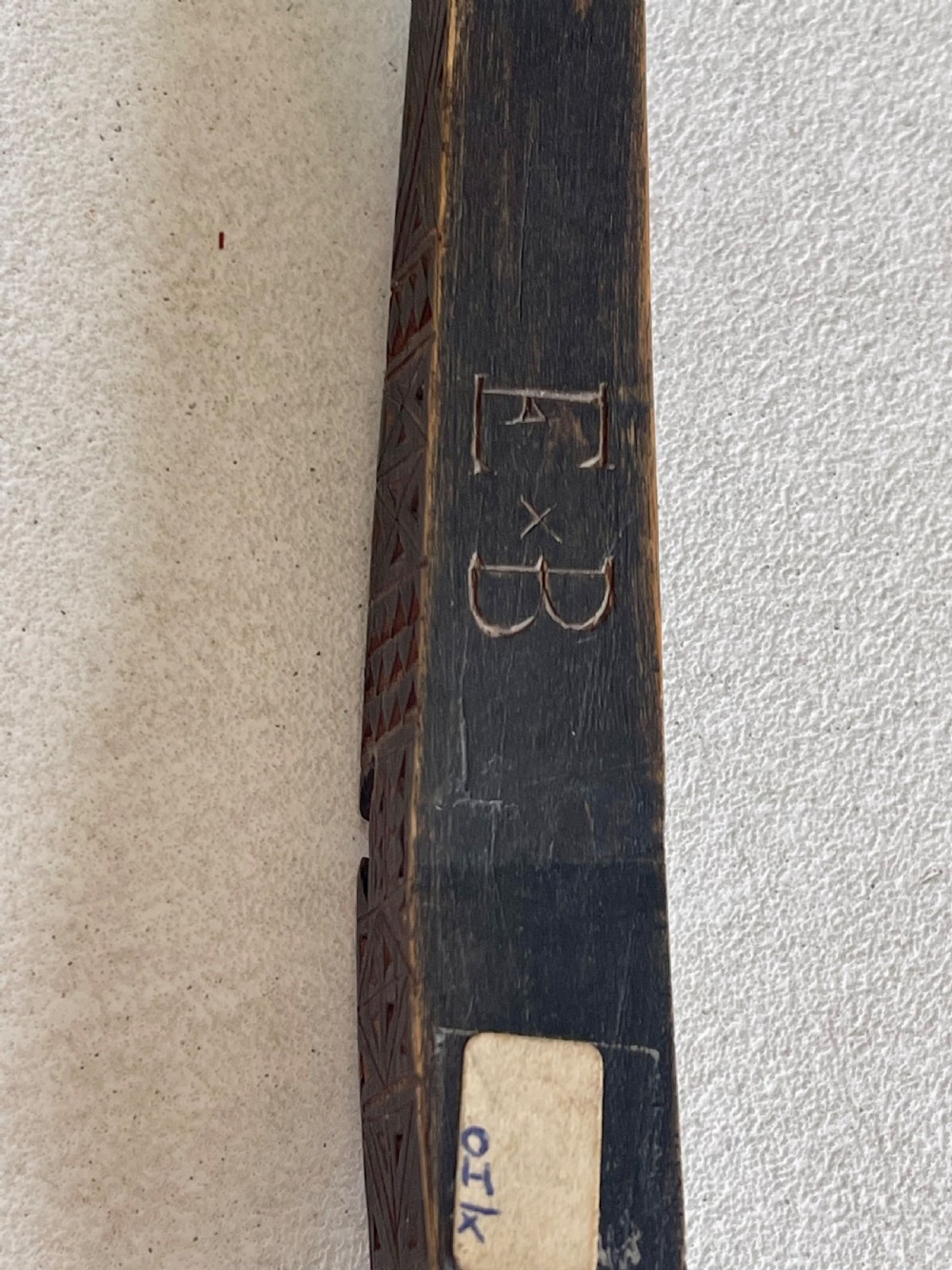 An Antique Treen Knitting Sheath -heart decoration View VI