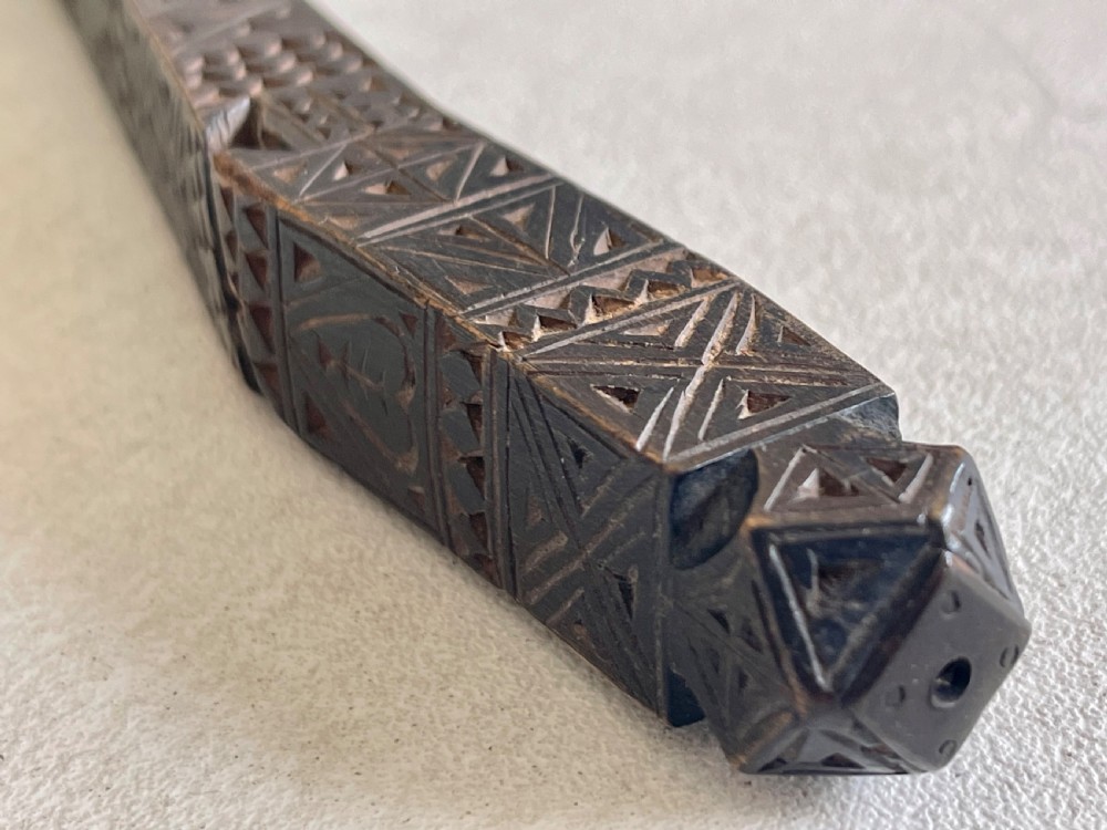 An Antique Treen Knitting Sheath -heart decoration View VII