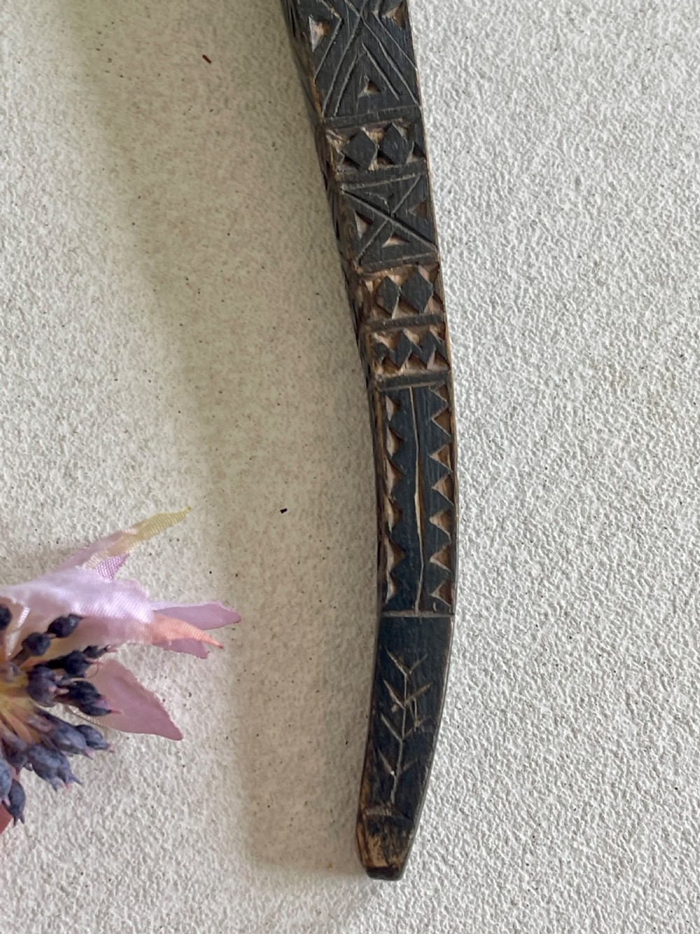 An Antique Treen Knitting Sheath -heart decoration View VIII