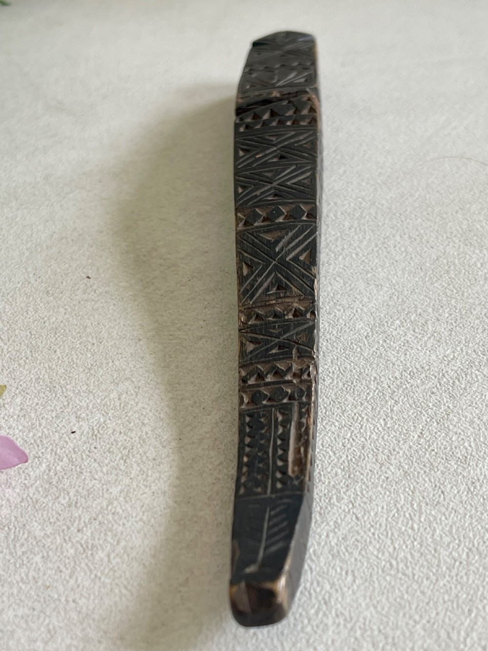 An Antique Treen Knitting Sheath -heart decoration View IX