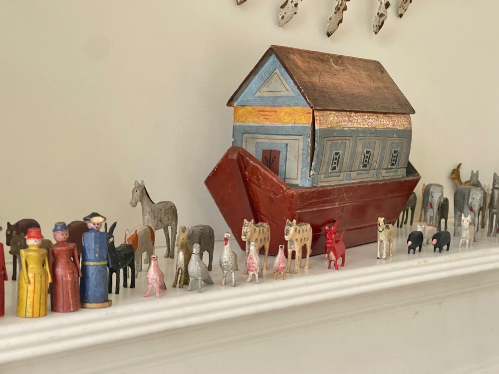 An Antique Noahs Ark -80 animals & birds & 6 figures View II