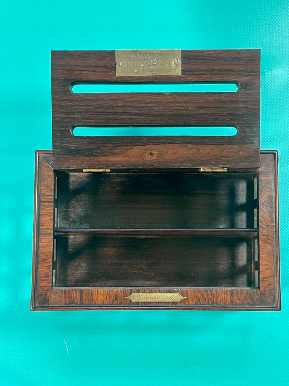 A Top Quality London Makers Rosewood Letter Box View V
