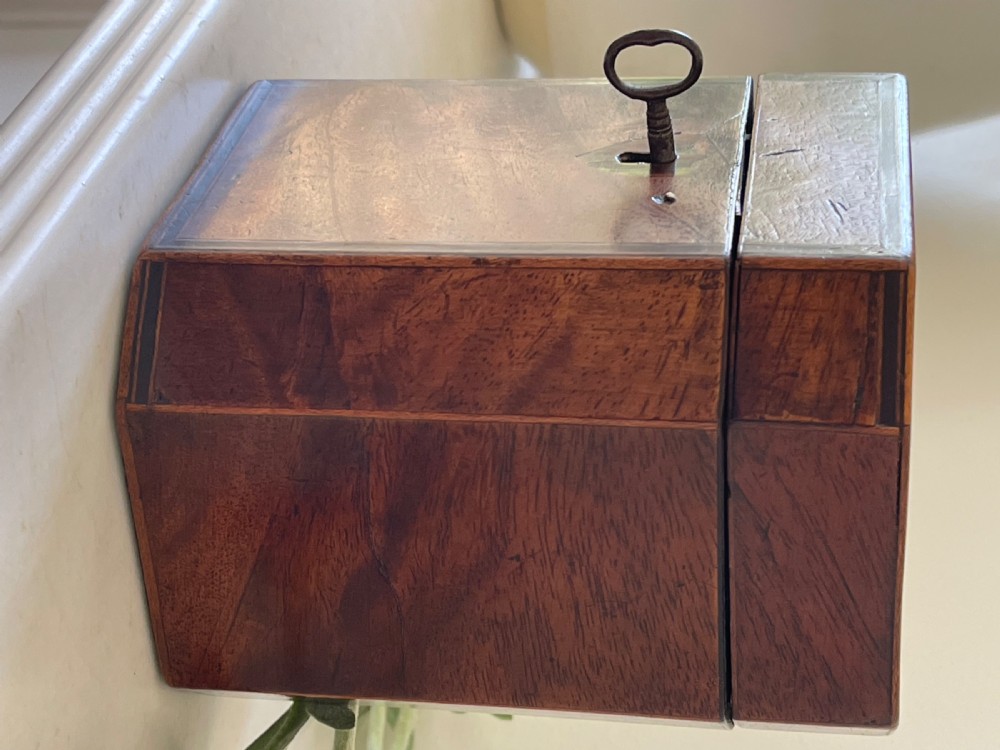 A Small Georgian Mahogany Tea Caddy View VII