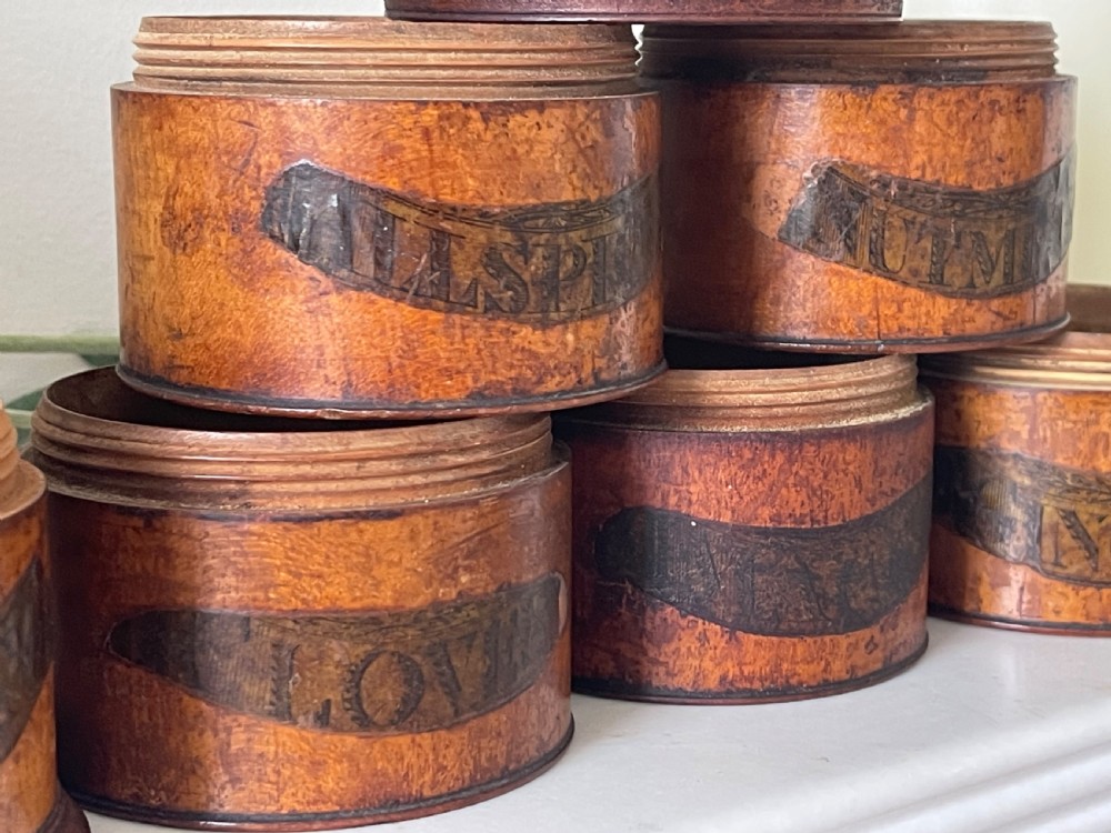 An Antique  Treen Six Tier Spice Tower View V