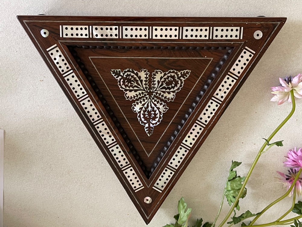 An Antique Triangular Cribbage Board View IV