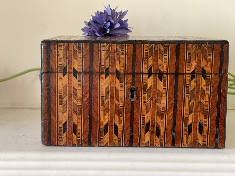 A Lovely Inlaid  Victorian Tea Caddy