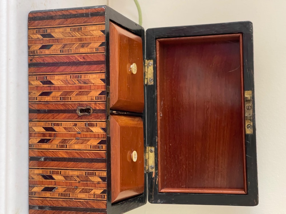 A Lovely Inlaid  Victorian Tea Caddy View V