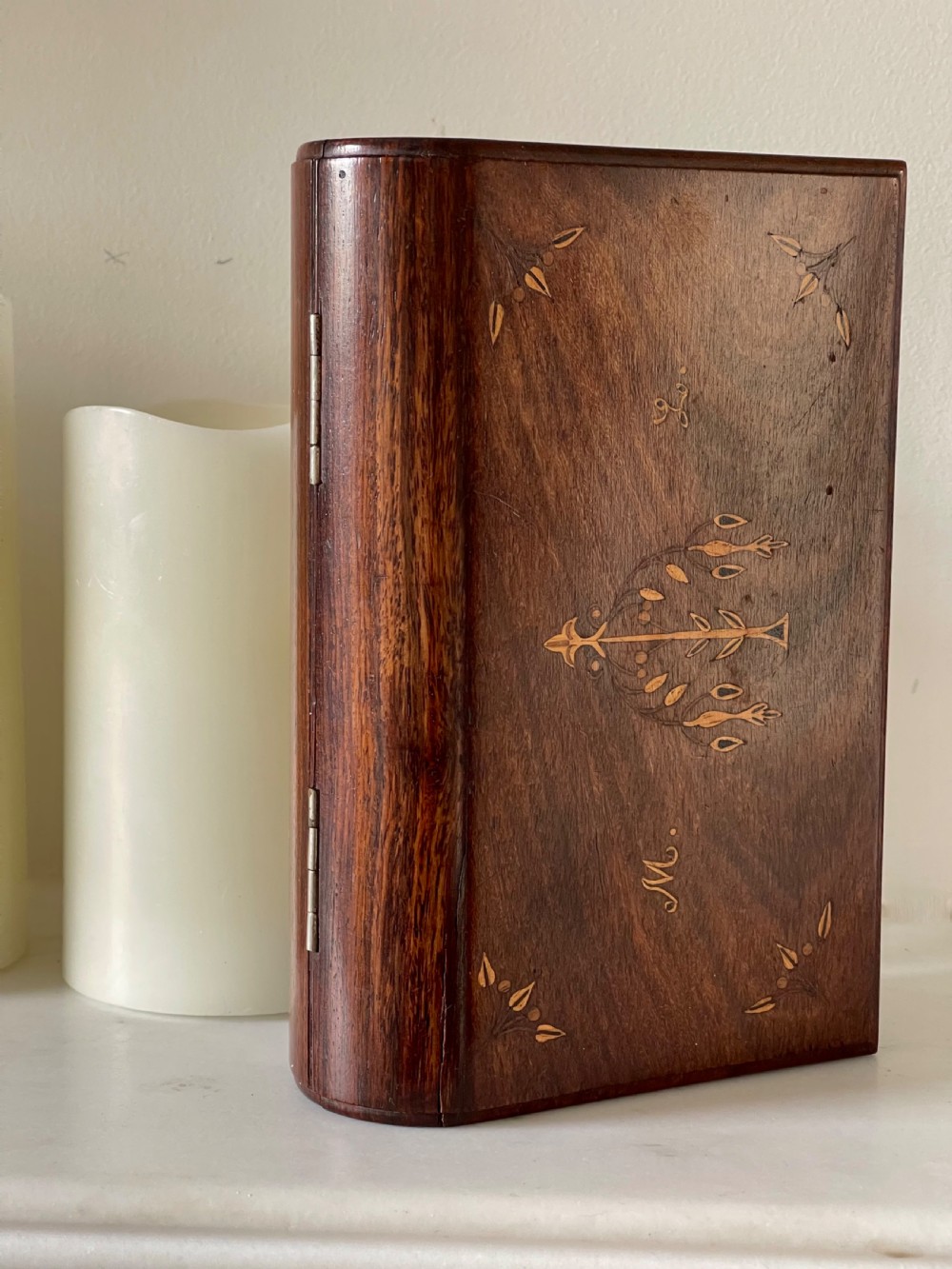 An Antique Book Shaped Jewellery Box
