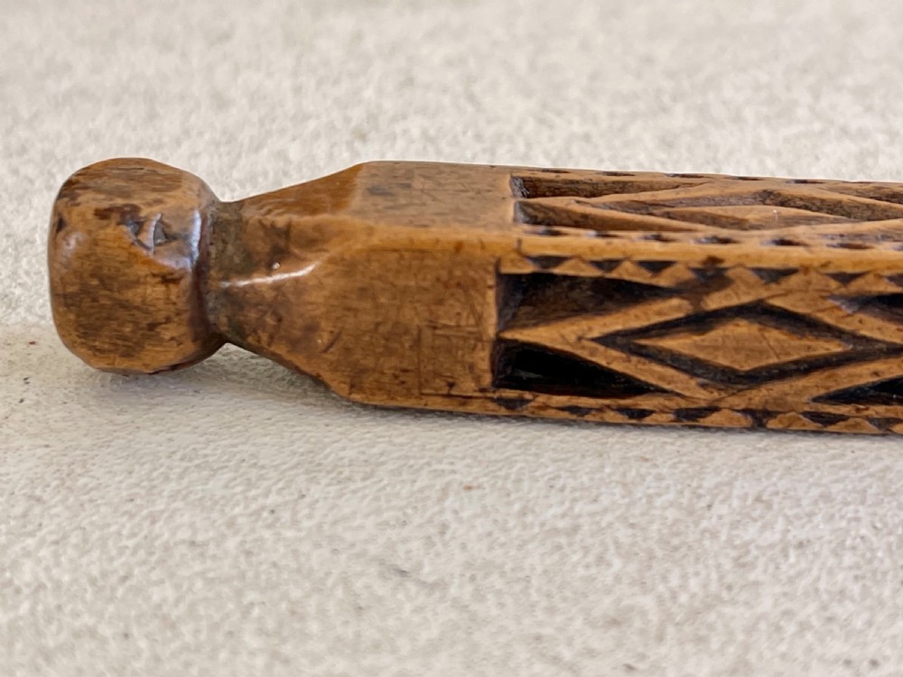 An Antique Treen Dated Knitting Sheath - 1802 View III