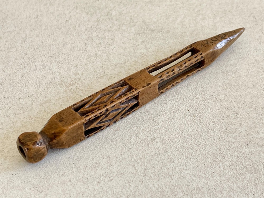 An Antique Treen Dated Knitting Sheath - 1802 View VI