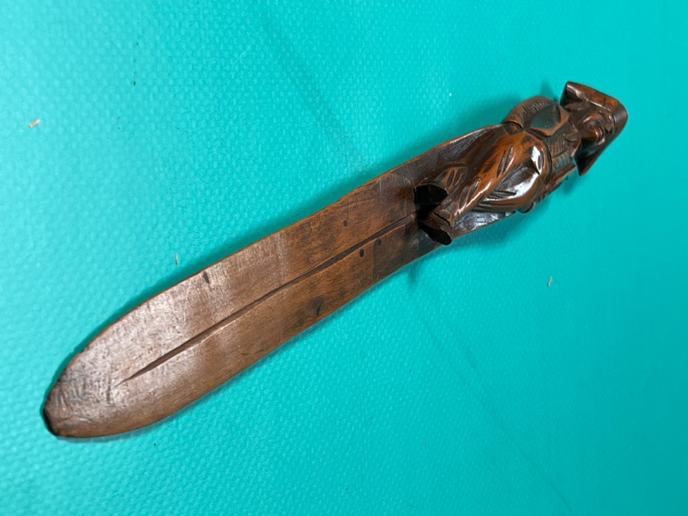 An Antique Treen Figural Page Turner View V