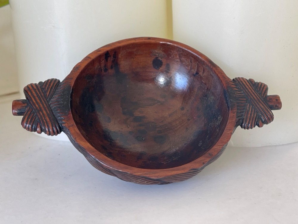 Antique Scottish Treen Quaich - fabulous colour and patina