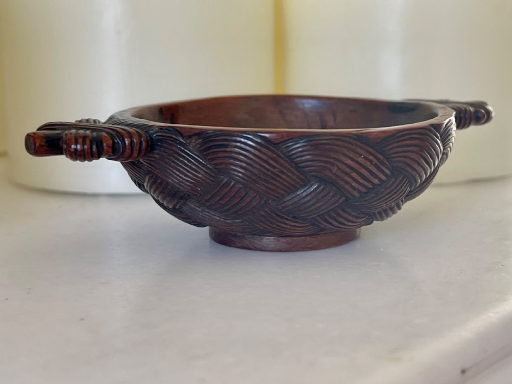 Antique Scottish Treen Quaich - fabulous colour and patina View II