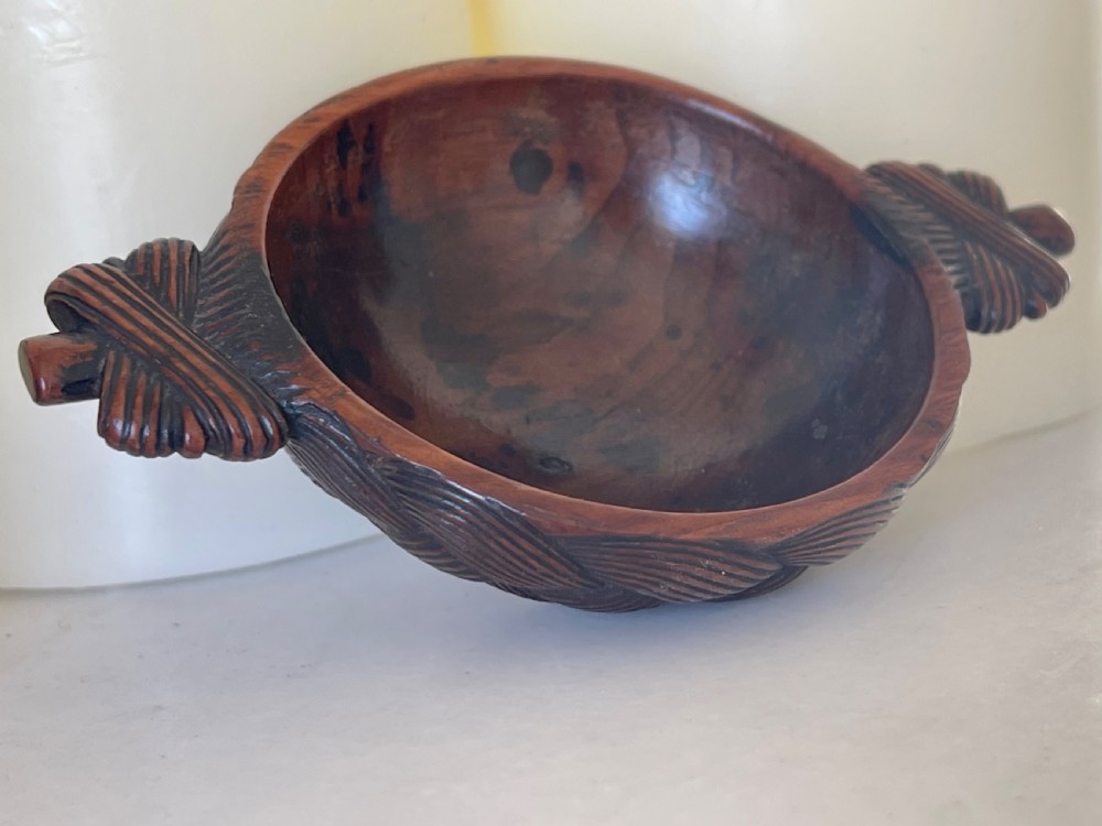 Antique Scottish Treen Quaich - fabulous colour and patina View VI
