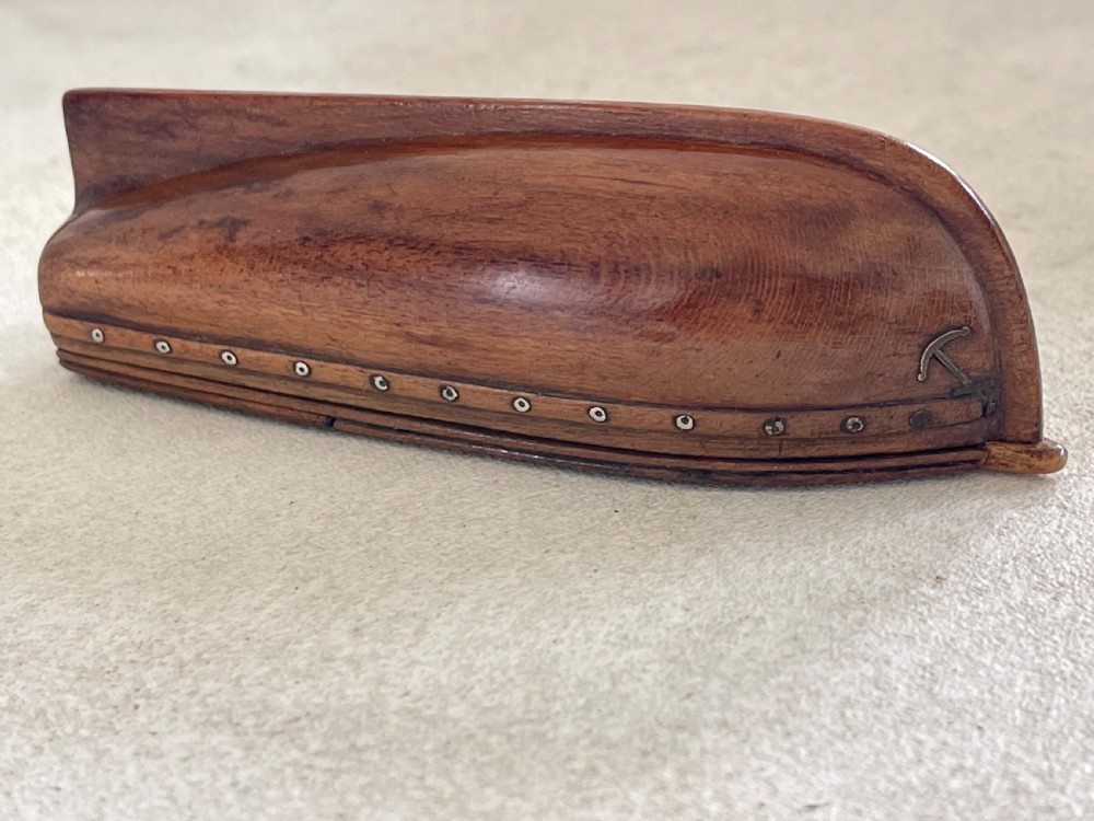 An Antique Puzzle Snuff Box - in the shape of a boat View VIII