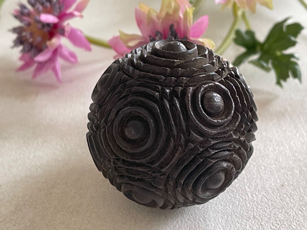 An Antique Puzzle Ball - for snuff, coins or rouge