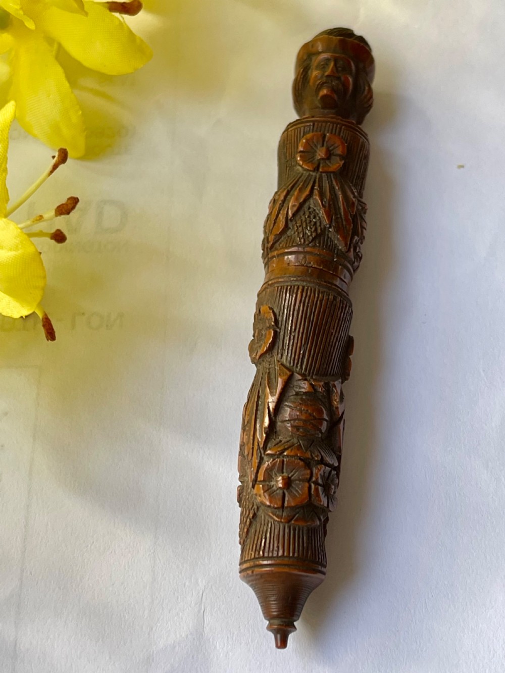 An Antique Coquilla Nut Needle Case View V