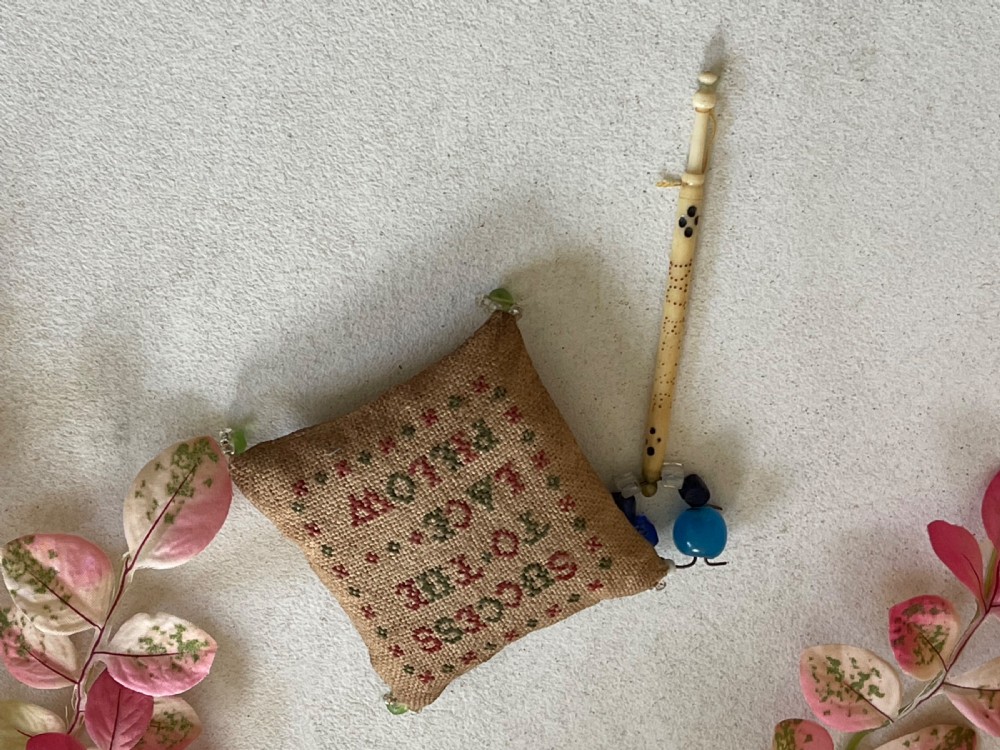 An Antique Lace Pillow and Bobbin - George Dubling View V