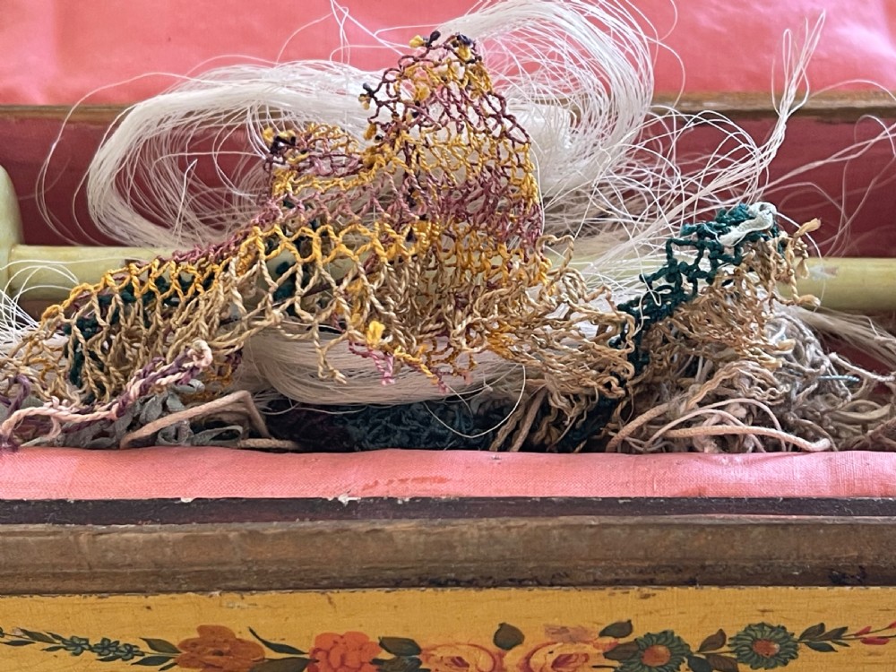 An Antique Netting Box - with contents View III