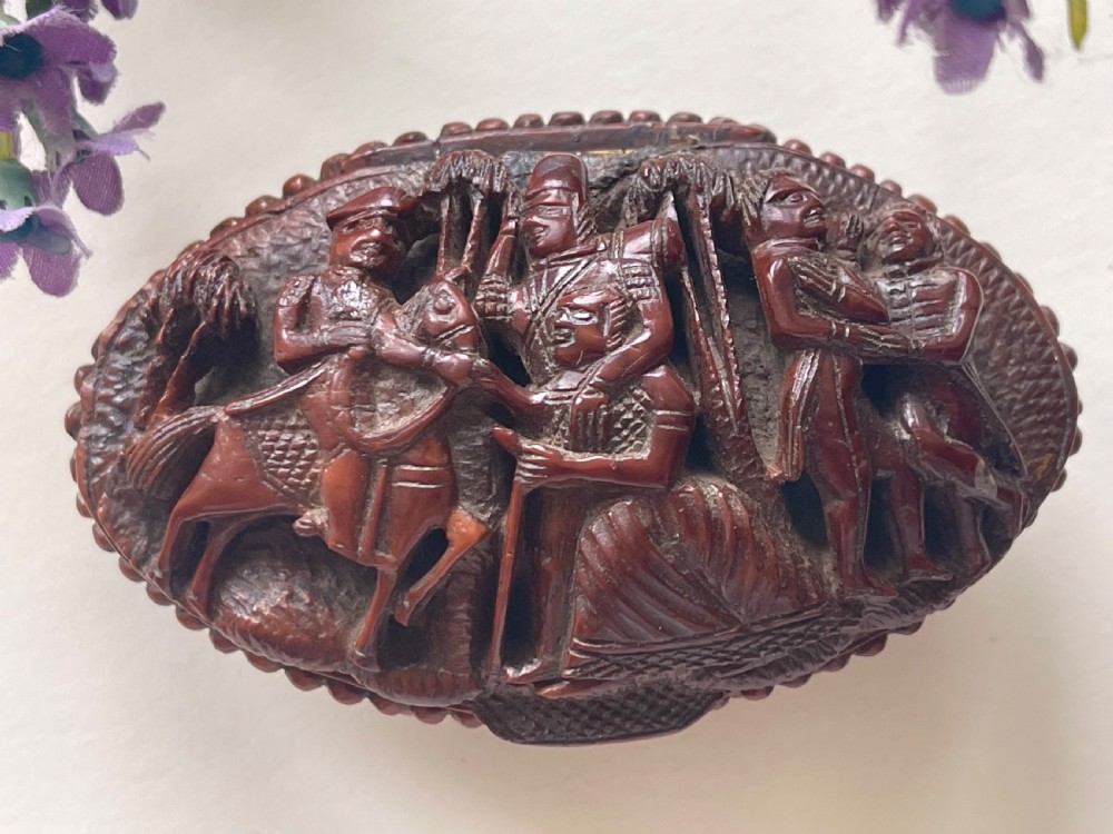 An Antique Carved Coquilla Nut Snuff Box View IV