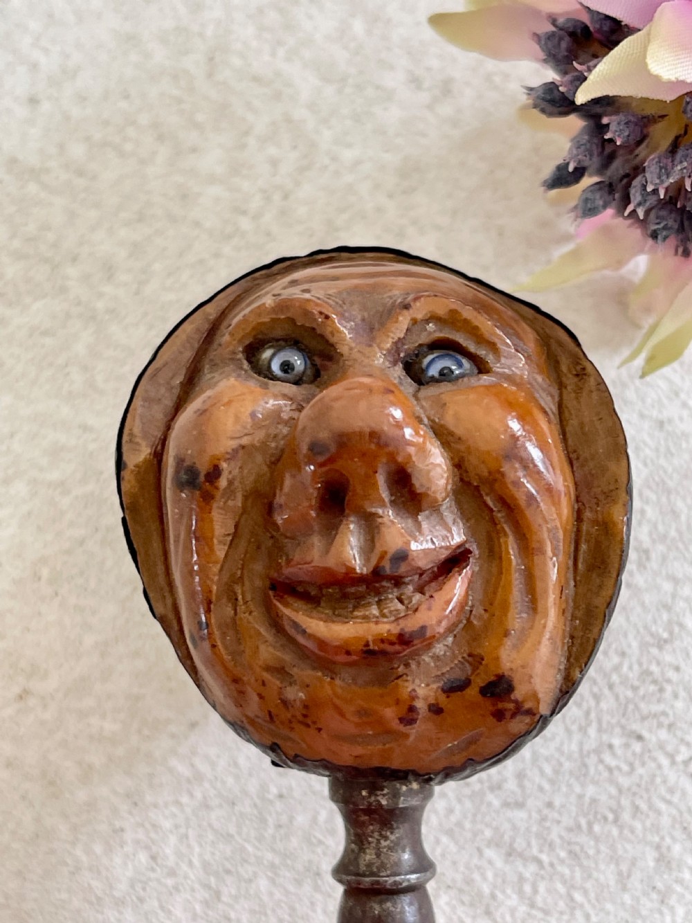 An Unusual Coquilla Figural Headed  Button Hook View II
