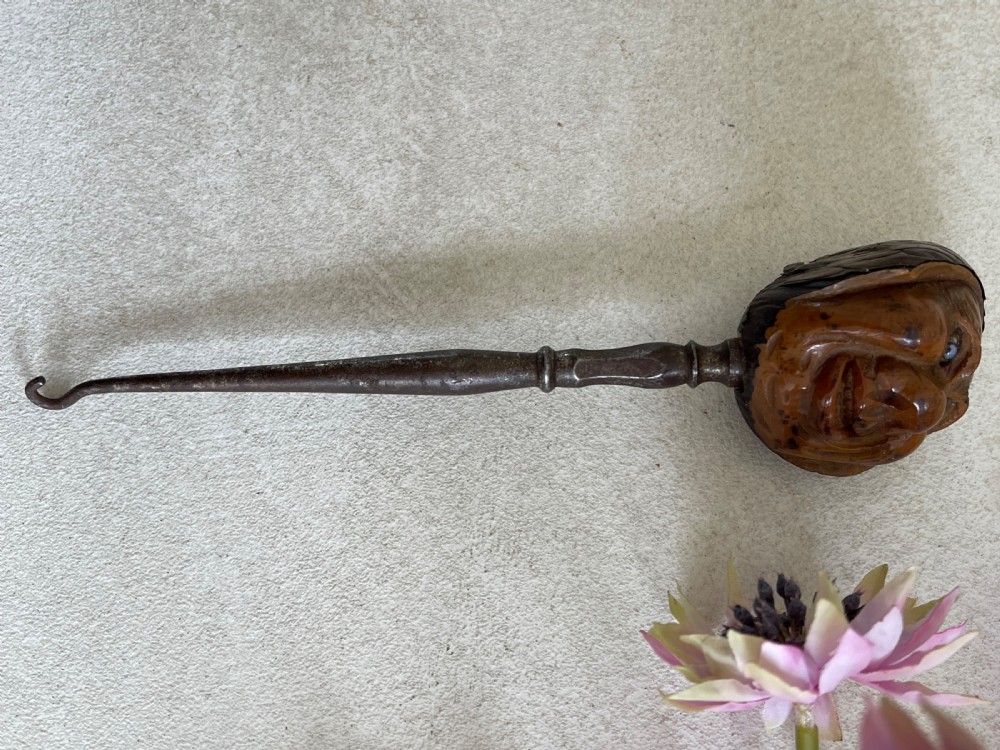 An Unusual Coquilla Figural Headed  Button Hook View IV
