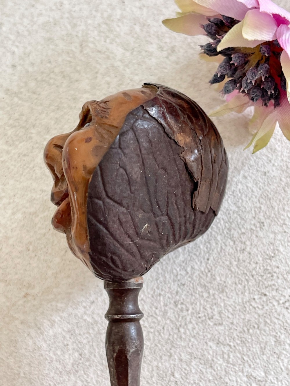 An Unusual Coquilla Figural Headed  Button Hook View VII