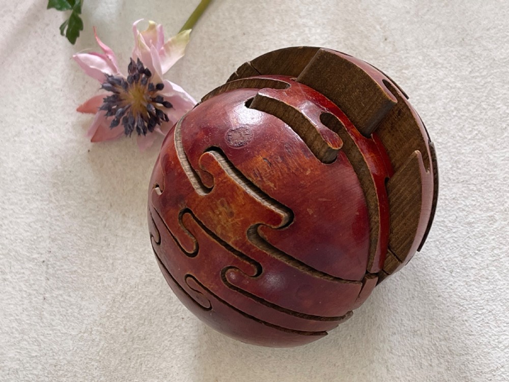 An Antique Treen Puzzle Ball  View II