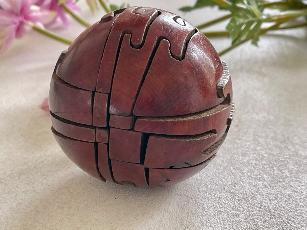 An Antique Treen Puzzle Ball  View III