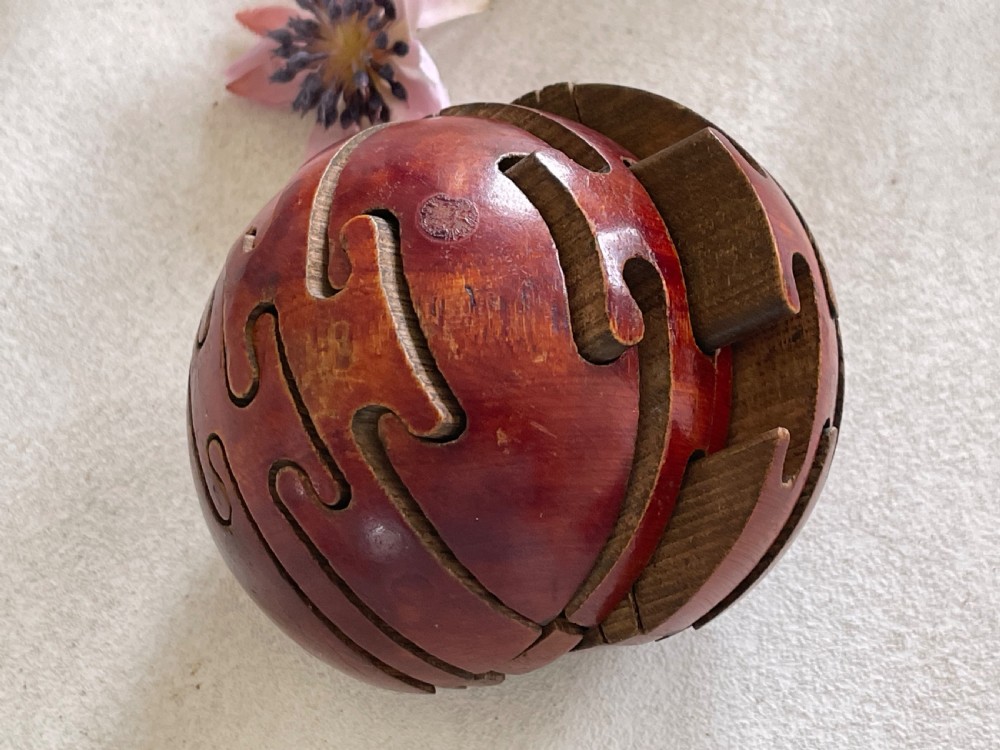 An Antique Treen Puzzle Ball  View V