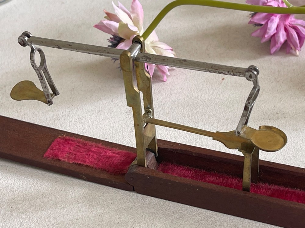 An Antique Coin Scales - with the unusual feature of weights View III
