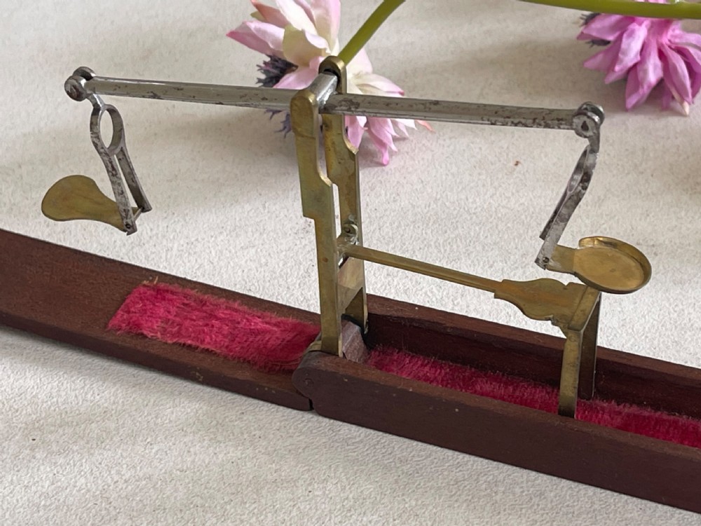 An Antique Coin Scales - with the unusual feature of weights View VI