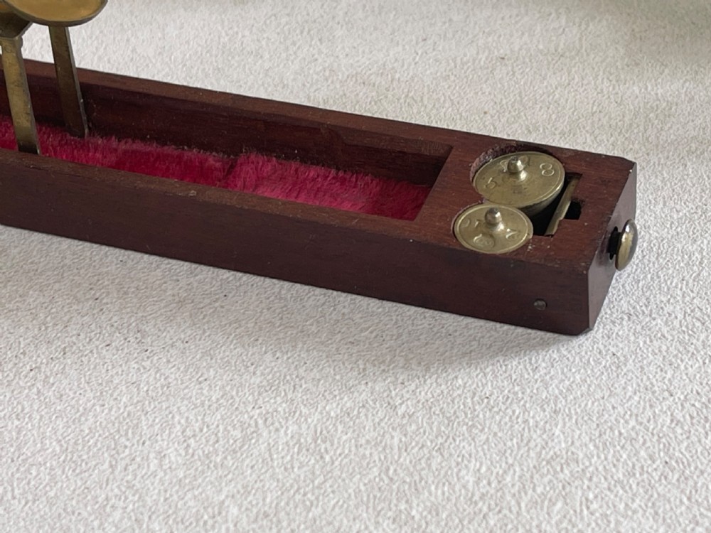 An Antique Coin Scales - with the unusual feature of weights View VIII