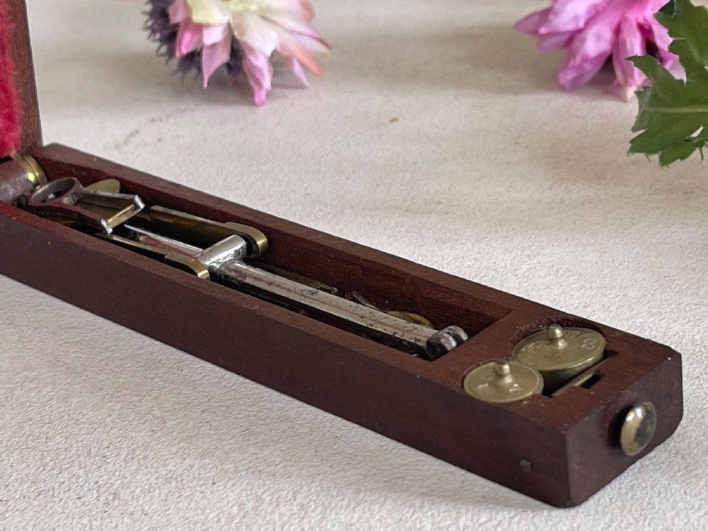 An Antique Coin Scales - with the unusual feature of weights View X