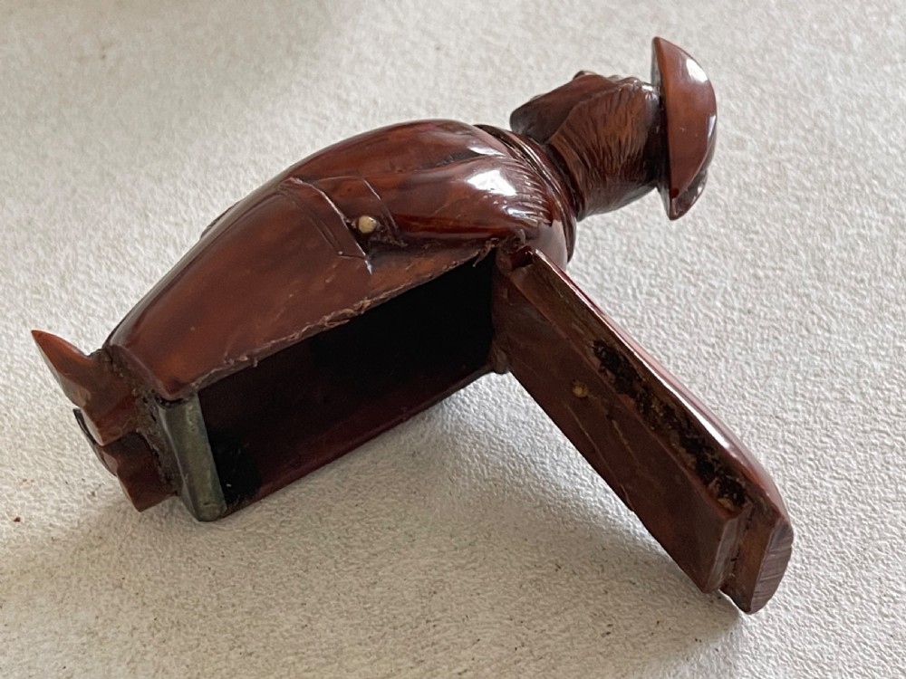 An Antique Coquilla Nut Figural Snuff Box View V